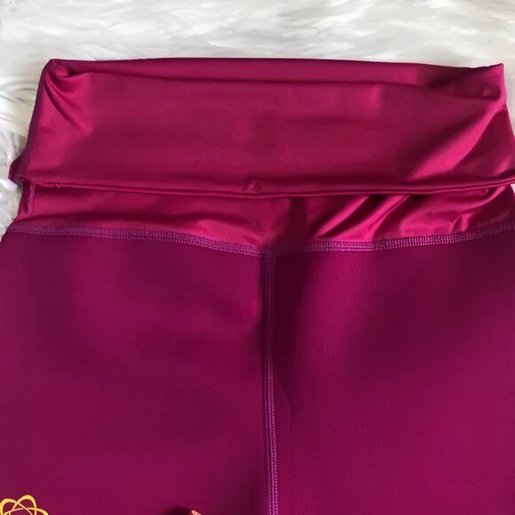 Zaggora Hot Pink Neoprene Compression Thermal Fitted Work Out Leggings Pants L - Picture 3 of 9